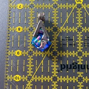 Baked glass & Sterling Silver Pendant